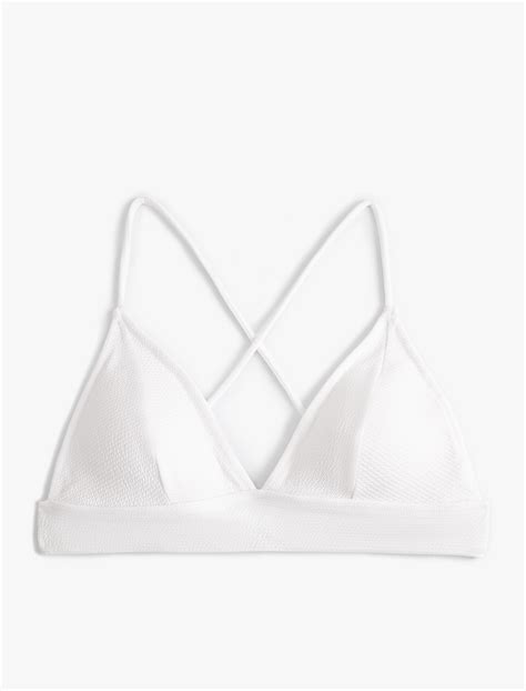 Top tip bikini în formă de triunghi cu burete 4SAK10015MM Koton