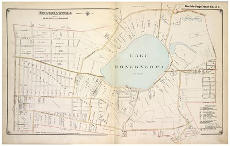 Ronkonkoma Smithtown New York 1917 Old Map Reprint Suffolk Co