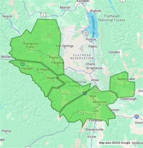 Montana National Forest Map Agatha Laverne