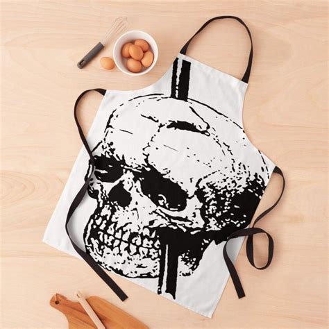 Skull With Tamping Iron Diagram Front And Lateral View Apron By Taiche