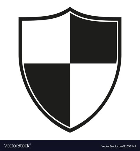 Black and white crossed shield silhouette Vector Image