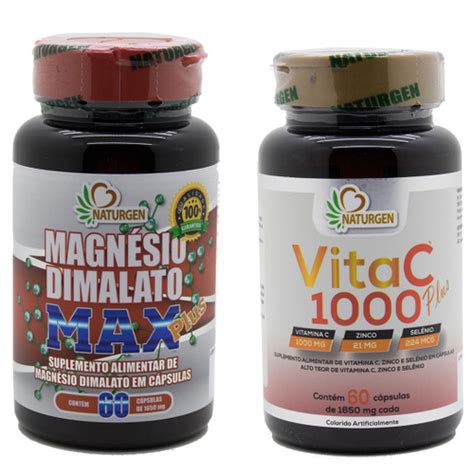 Magnesio Dimalato 1200mg Puro Vitamina C Zinco Selenio Submarino