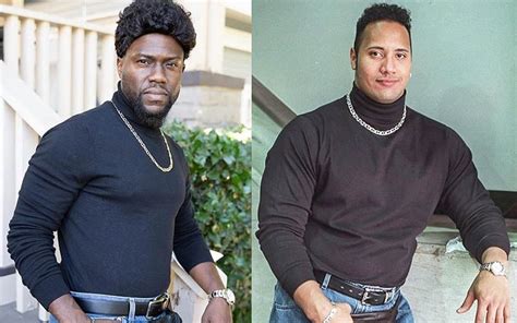 Kevin Hart Recreates Dwayne 'The Rock' Johnson's Turtleneck Look For ...