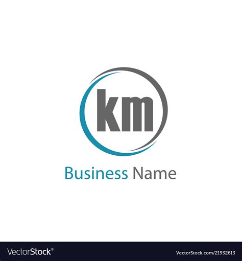 Initial Letter Km Logo Template Design Royalty Free Vector