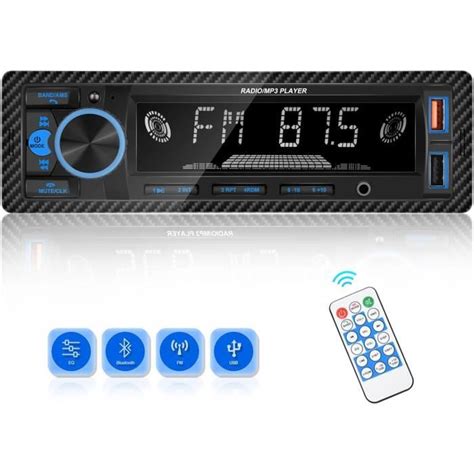 Din Autoradio Avec Dual Bluetooth Mains Libres Mp In Dash W X