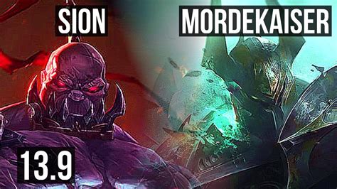 SION Vs MORDEKAISER TOP 1100 Games 8 4 14 KR Grandmaster 13 9