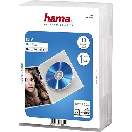 Hama Slim DVD Jewel Case Pack Of 10 White Transparent Amazon Co Uk