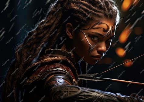 Premium Ai Image A Hyperrealistic Image Of An Archer In A Studio