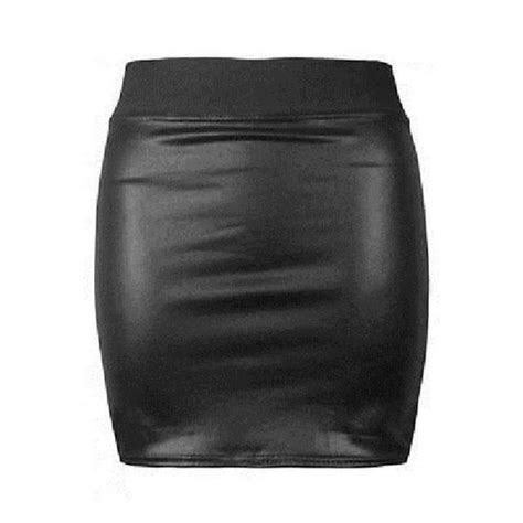 Jupe Jupe En Cuir Pu Taille Haute Pour Femme Mini Jupe Lastique Pour