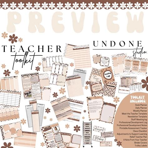 VIBIN VINTAGE NUDE Teacher Toolkit Editable Organisation Planning Etsy