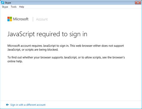 Javascript Required To Sign In To Skype