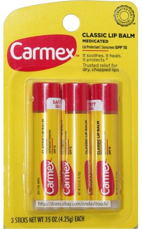 Carmex Classic Medicated Lip Balm Spf 15 3 Ea Pack Of 2 Walmart