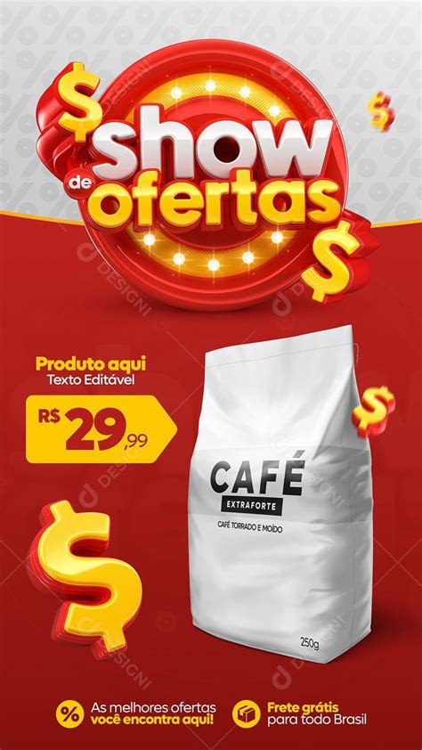 Story Show De Ofertas Café Supermercado Social Media Psd Editável Zip