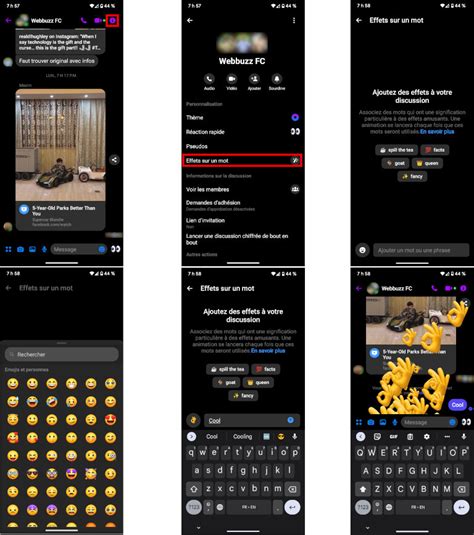 Comment créer des effets sur des mots dans nos conversations Messenger
