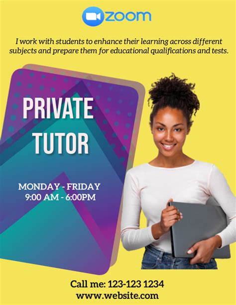 Plantilla De Private Tutor Flyer Postermywall