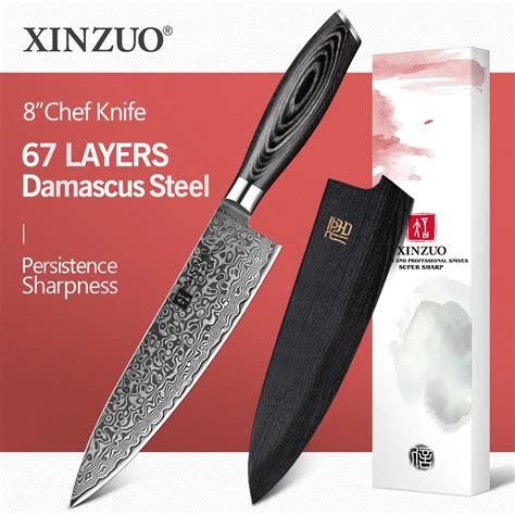 Xinzuo Inches Chef Knife Gyutou Knife Japanese Vg Damascus