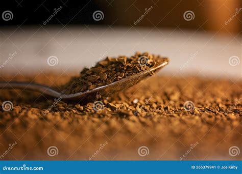 Instant Coffee Granules in a Spoon Stock Image - Image of fresh ...