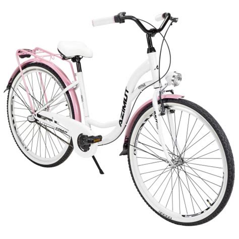 Dviratis AZIMUT Vintage 28 3 Speed 2023 White Pink Shiny Bikko Lt