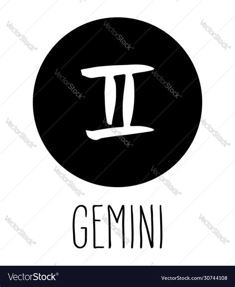 Gemini Hand Drawn Zodiac Sign Royalty Free Vector Image