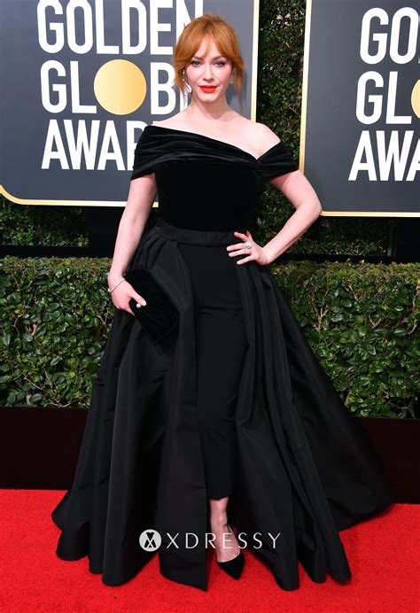 Christina Hendricks Black Asymmetrical Prom Gown Xdressy