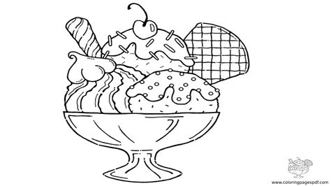 Coloring Pages Of A Cup With Ice Cream Balls