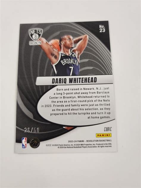 Panini Revolution Dariq Whitehead Rc Vortex Cubic Ebay