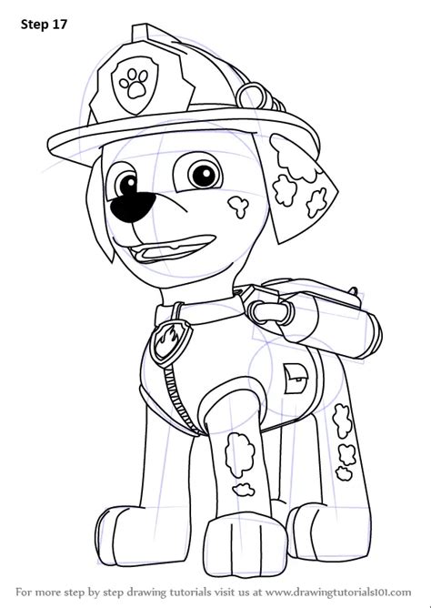 How To Draw Marshall From Paw Patrol Paw Patrol Step By Step