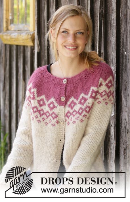 Diamond Delight Cardigan DROPS 196 42 Gratis Strikkeoppskrifter Fra