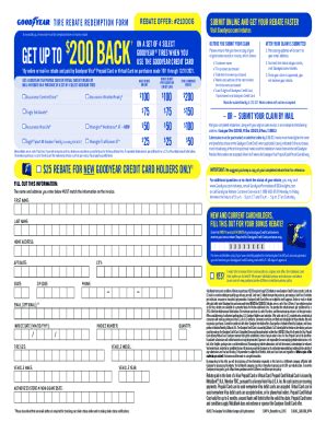 Goodyear Rebate Form Fill Online Printable Fillable Blank PdfFiller