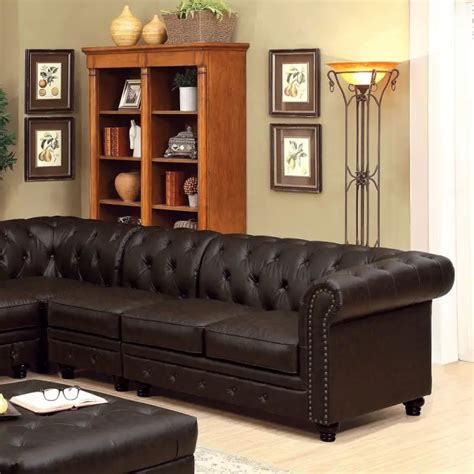 Stanfordo Wide Faux Leather Symmetrical Modular Corner Sectional