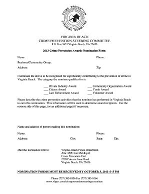 Fillable Online Nomination Form Fax Email Print