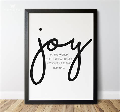 Christmas joy printable quote Christmas wall decor Joy to | Etsy