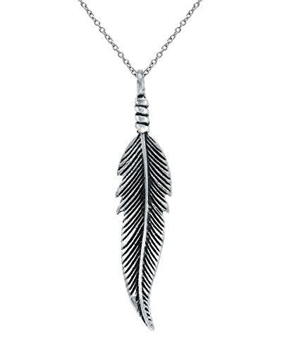 Sterling Silver Freedom Feather Pendant Necklace