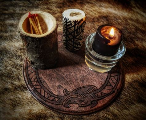 Jörmungandr Norse Dragon Snake Altar Plate Wood Disc Asatru | Etsy