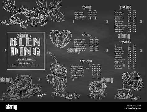 Coffee Illustration For Poster Or Menu Template Decorative Sketch Of