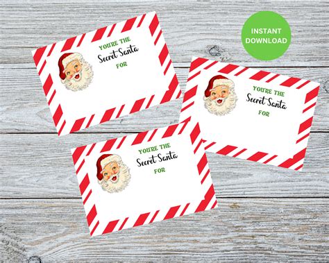 Secret Santa Printable Cards