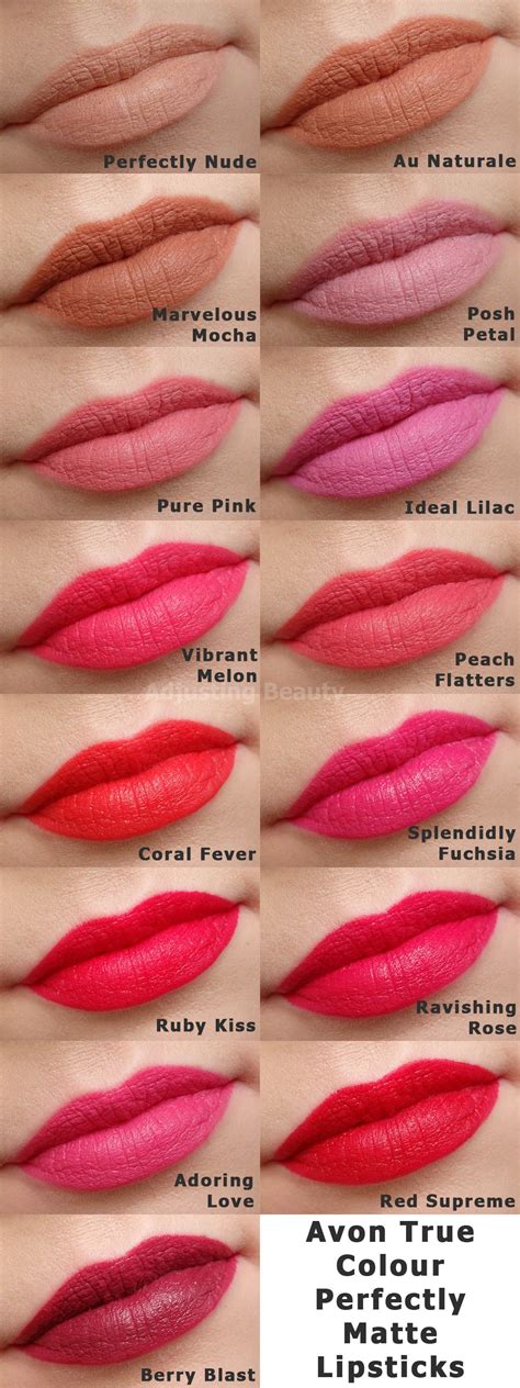 Review And Swatches Of Avon True Colour Perfectly Matte Lipsticks All