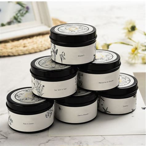 Wholesale Personalized Hot Selling Scented Black Travel Candles Tins