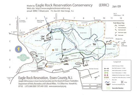 Eagle Rock Reservation Eagle Rock West Orange Trail Maps