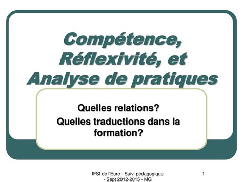 Ppt Comp Tence R Flexivit Et Analyse De Pratiques Powerpoint