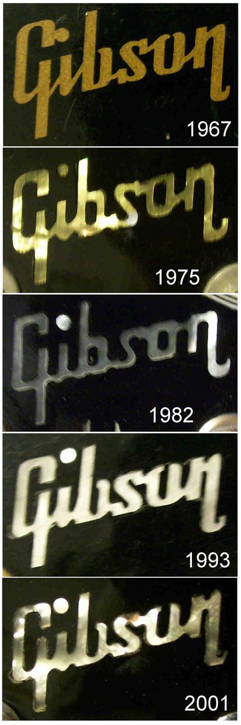 Gibson Headstock Logo Inlays Through The Years