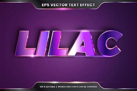 Premium Vector Text Effect In D Lilac Words Text Effect Theme