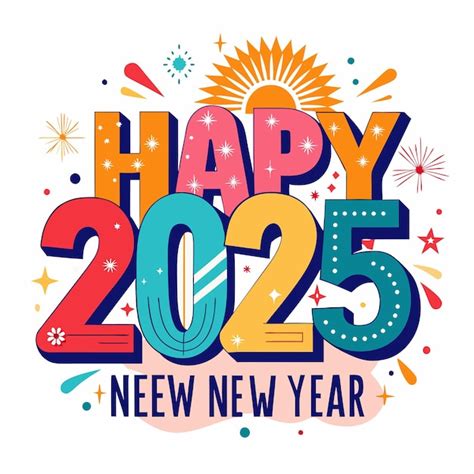 Happy New Year 2025 Celebration Background Premium AI Generated Vector