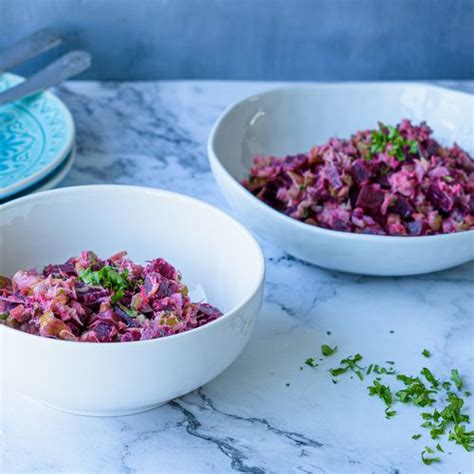 Rode Bieten Salade Met Gerookte Makreel Lunch Makkelijk Afvallen