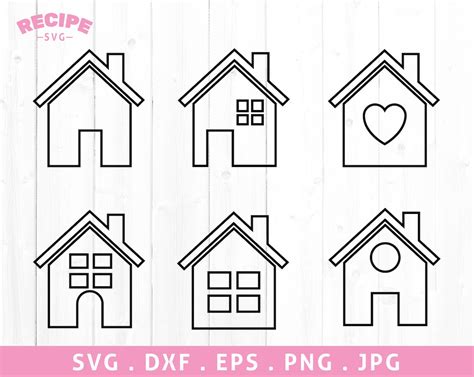 Houses Svg, House Outline Svg, House Frame Svg, Building Svg, Houses Outline Clipart, Eps, Svg ...