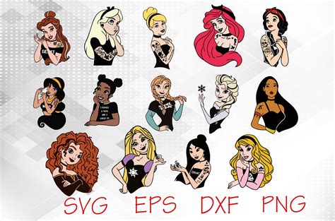 Disney Punk Svg Bundle Disney Princesses Svg For Cricut Cricut The