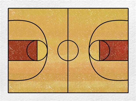 How To Draw A Basketball Court Helloartsy