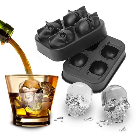 Skull Ice Cube Mold Silicone Skull Mold Halloween Ice Mold Etsy