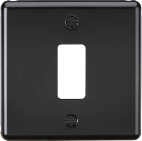 Knightsbridge 1G Grid Faceplate Matt Black GDCL1MB