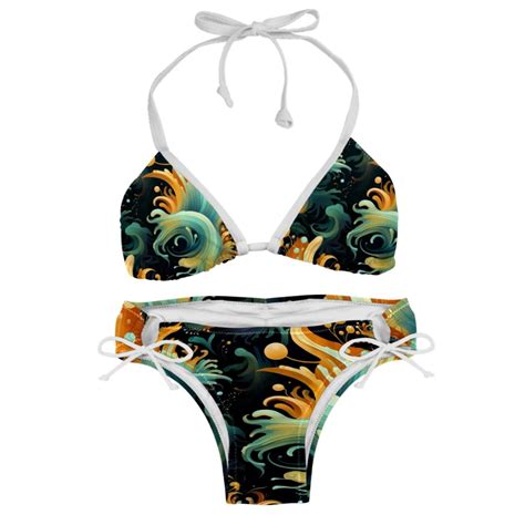 Sea Slug Detachable Sponge Adjustable Strap Bikini Set Two Pack